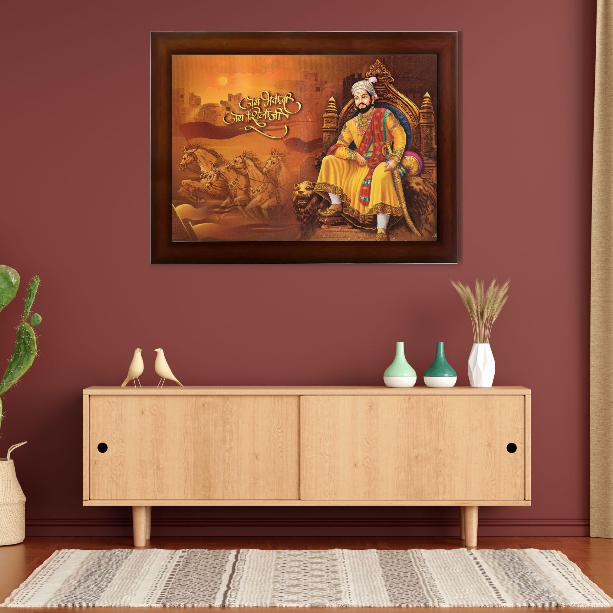 CRAFT QUEST Chhatrapati Shivaji Maharaj photo frame | Home Decorative items with synthetic frame