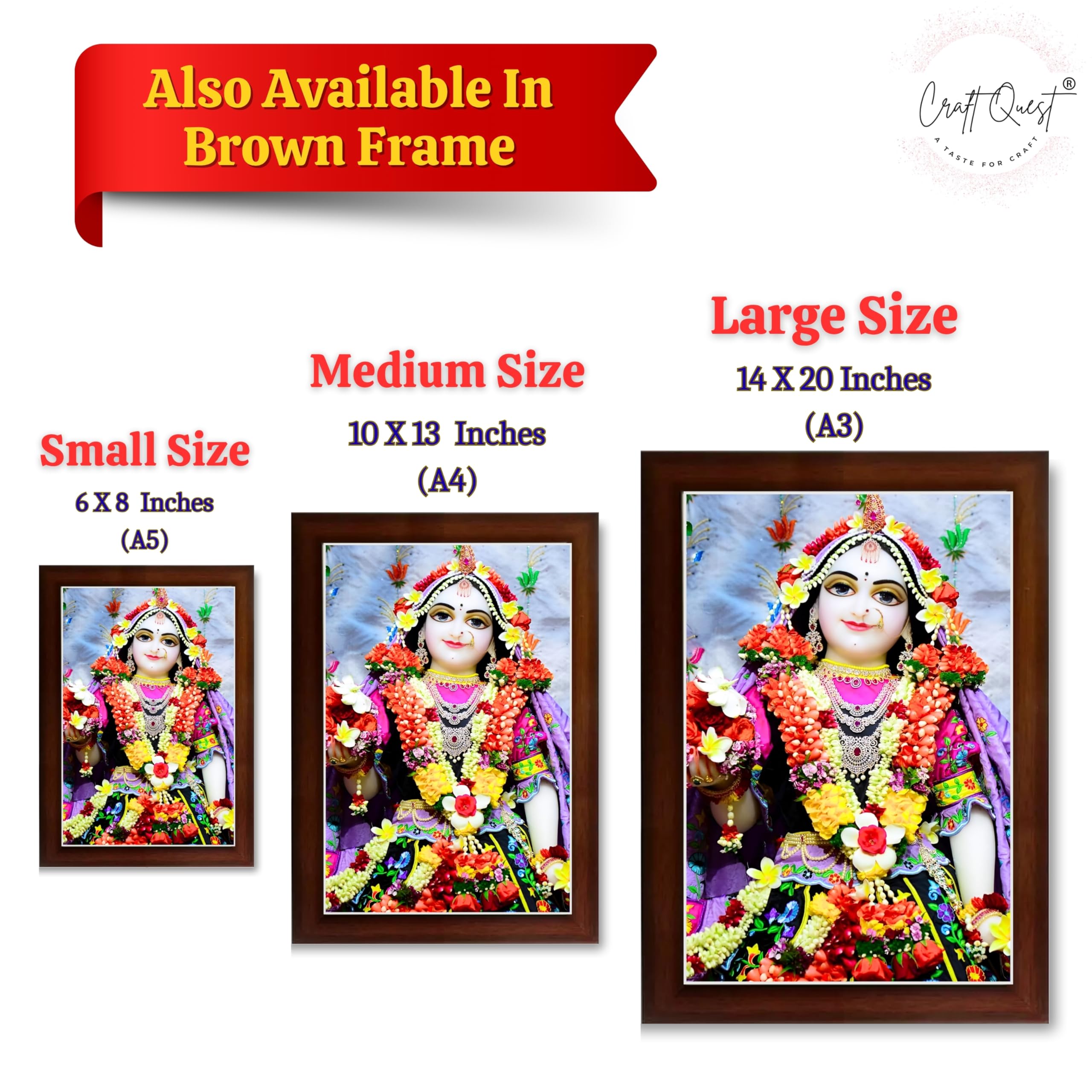 CRAFT QUEST Shri Radha Rani Shringaar Darshan in Vrindavan Frame wooden framed
