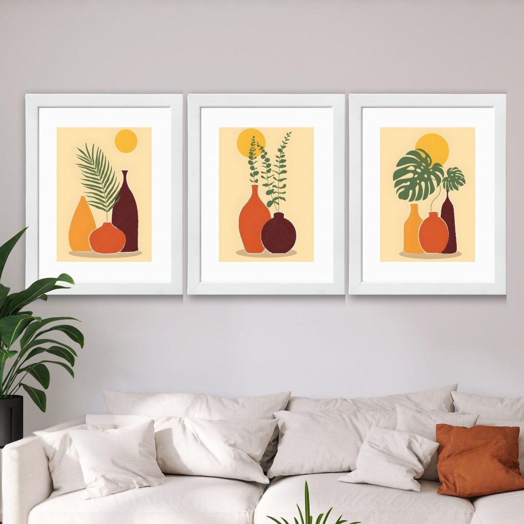 CRAFT QUEST Wall Art Decor Paintings | Set of 3 FLORAL Wall Art Frames for Home Decoration | Ideal for Living Room, Bedroom & Offices