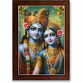 CRAFT QUEST Radha Krishna Art Photo Framed Painting for Home and Bedroom Wall Decoration of Size 14X10 Inches with Frame And Acrylic Glass RK214