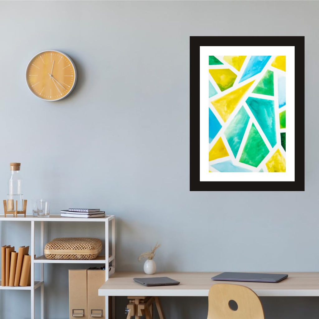 CRAFT QUEST Abstract Digital Modern Art Painting Poster Frame for Home & Office Wall Decoration - Portrait, Wall Display (Black, 14x10 Inch Frame with Art Print)