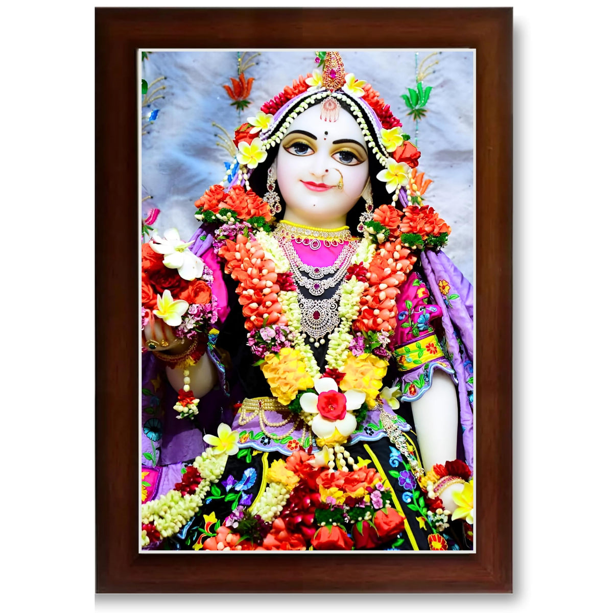 CRAFT QUEST Shri Radha Rani Shringaar Darshan in Vrindavan Frame wooden framed