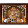 Craft Quest Radha Krishna Sparkle Coated Home Decorative Gift Item Framed Painting (10 X 14 Inches, Brown) RK1013-111