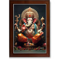 CRAFT QUEST Lord Ganesha Modern Wall Art Painting With Frame For Pooja, Home and Office Decor,