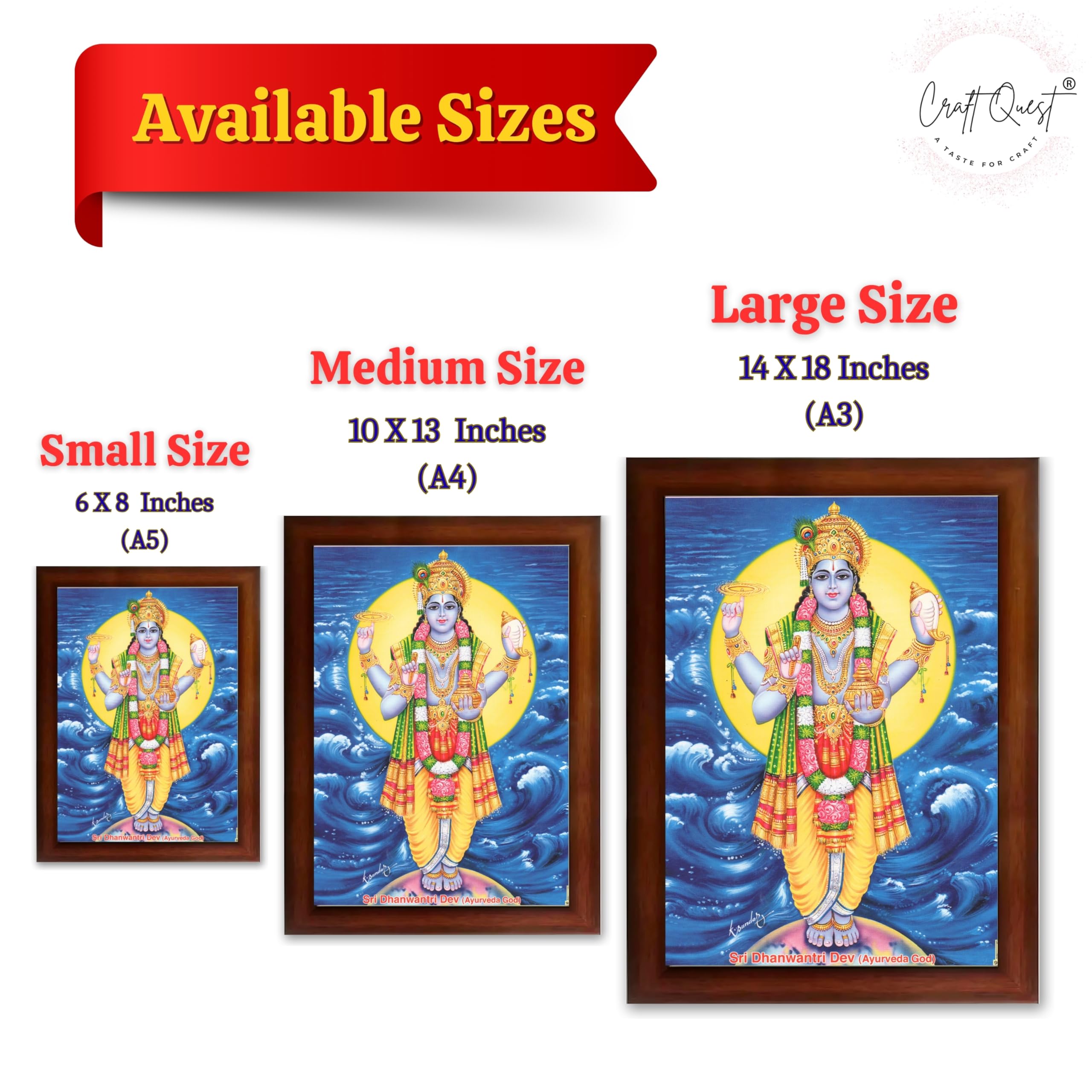 CRAFT QUEST Dhanvantari/Dhanvantri God of Health and Ayurveda Photo Frame
