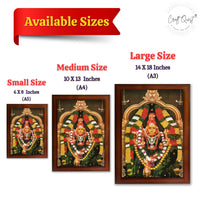 CRAFT QUEST Vijayawada Kanaka Durga Devi Durgamma Wall Photo Framed | South God Frame for Home, Office, Temple & Gifting