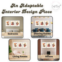 CRAFT QUEST Wall Art Decor Paintings | Set of 3 BOHO Wall Art Frames for Home Decoratio | Ideal for Living Room, Office & Bedrooms