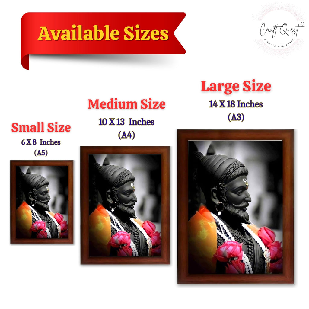 CRAFT QUEST Chattrapati Shivaji Maharaj Wall Painting With Acrylic Sheet | For Living, Pooja Room | Home Decoration Item | Best Gifting Option