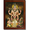 CRAFT QUEST Swarnakarshana Bhairava Swamy With Lakshmi Devi and Kuber Bhagwan Wall Photo Frame | South God Picture Frame for Home, Office, Temple & Gifting