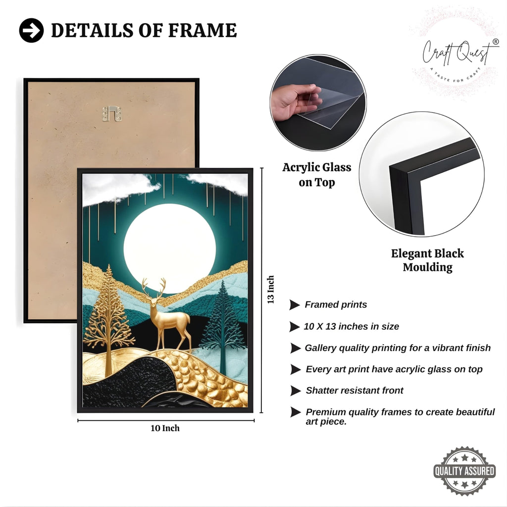 CRAFT QUEST Modern Art Luxury Landscape Wall Art | Set of 3 Frames for Home Decoration | Ideal for Living Room, Bedroom & Offices