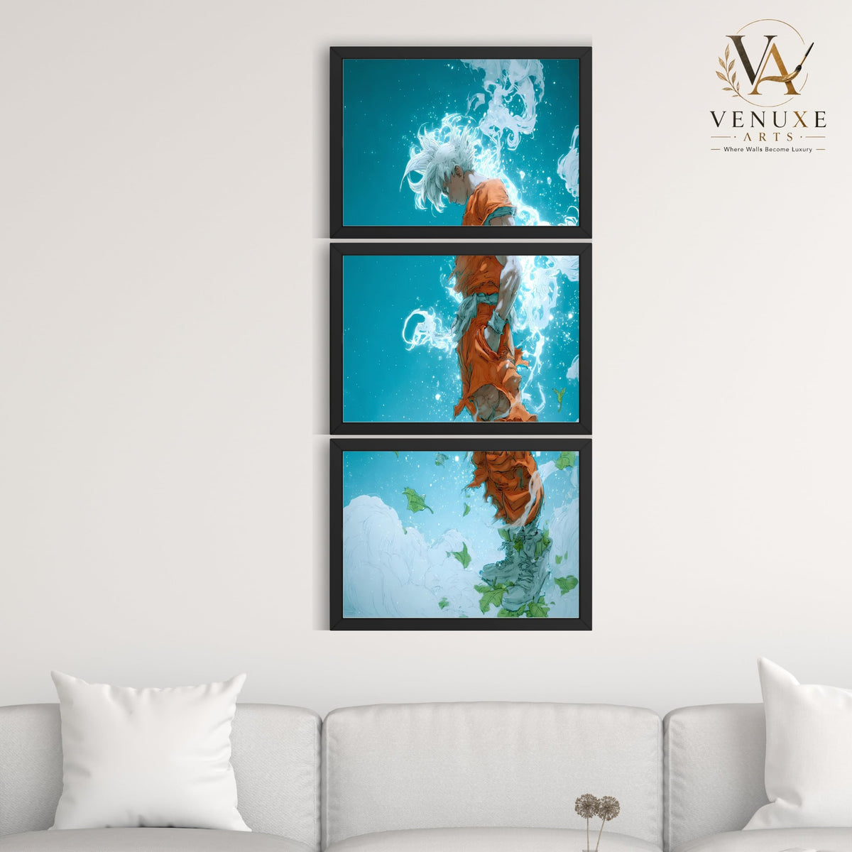 VENUXE ARTS Set Of 3 Anime Characters Wall Framed |Anime Characters Framed Poster for Living Room Bedroom Gaming Room Studio Wall Decor