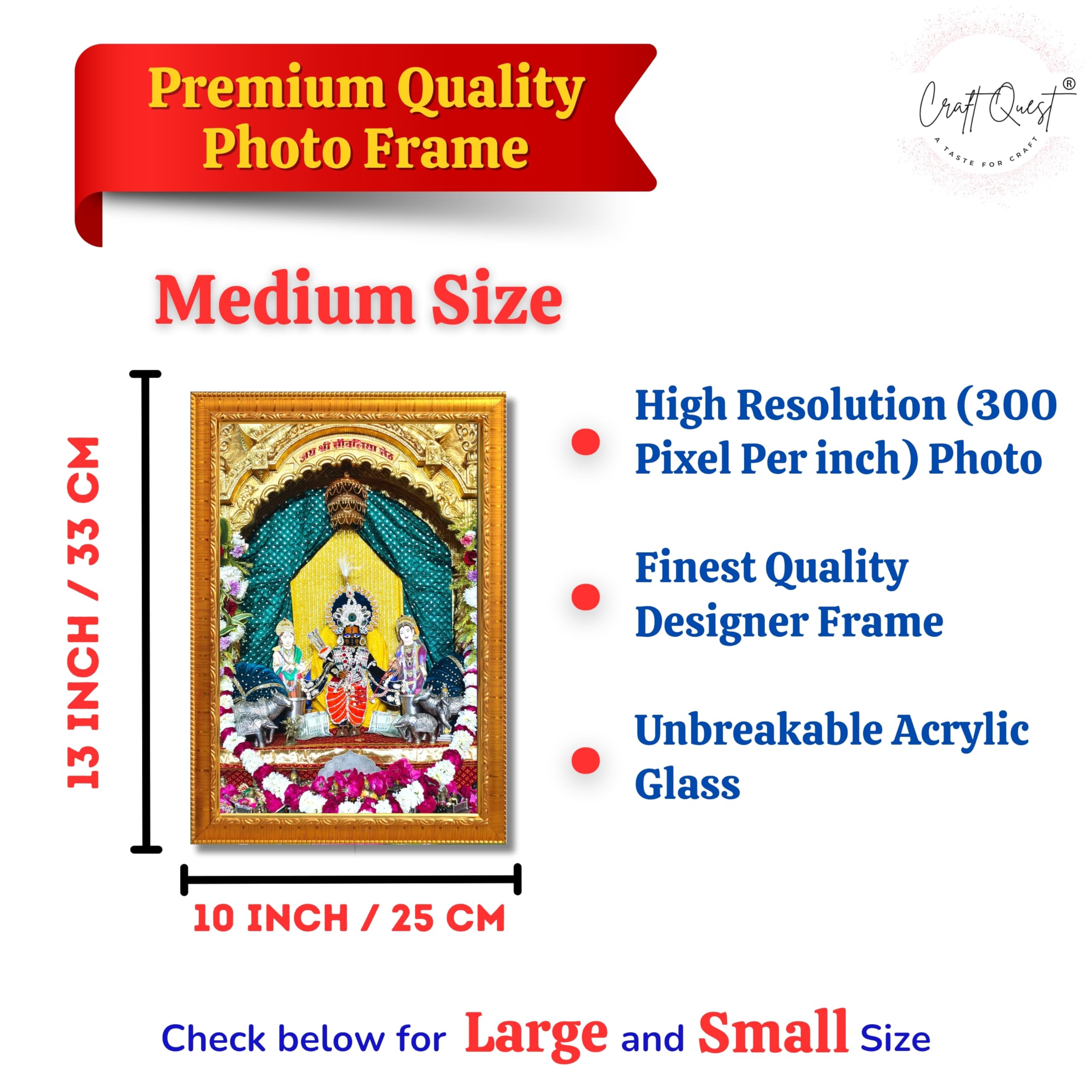 CRAFT QUEST ShrI Sanwaliya Seth Shringaar Darshan Religious Photo Frame