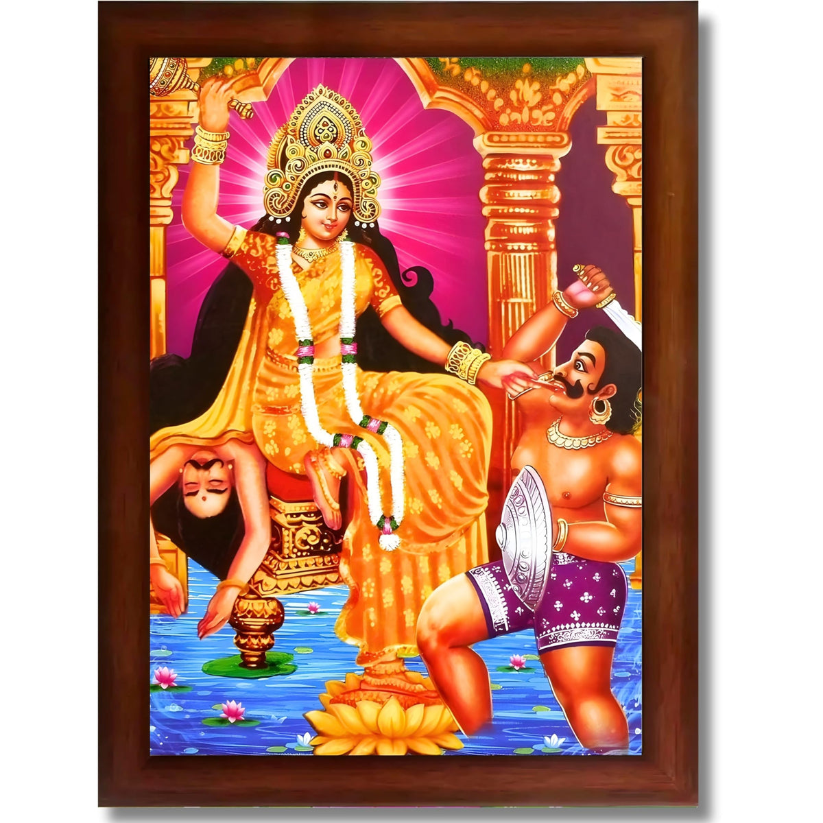CRAFT QUEST Baglamukhi maa/mata Photo Frame | Hindu God Spiritual Framed | Ideal for Home, Office, Temple & Puja Room, Wall Decor
