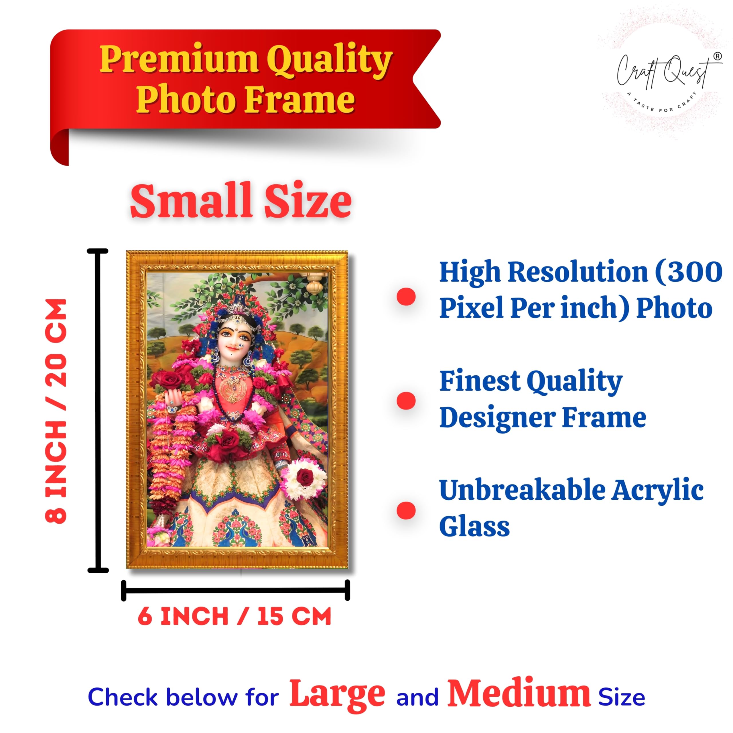 CRAFT QUEST Shri Radha Rani Shringaar Darshan in Vrindavan Frame