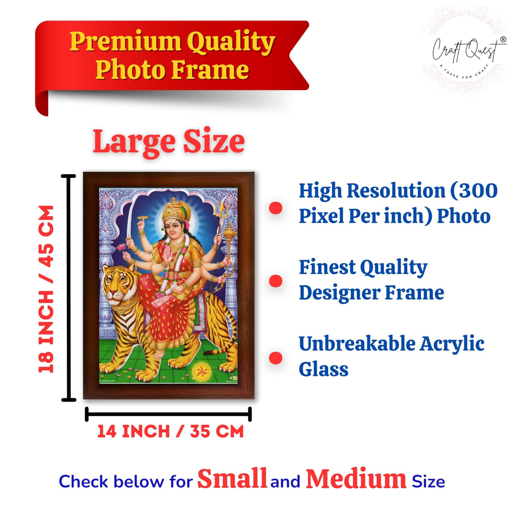 CRAFT QUEST Durga Mata Nav Navdurga Wall Painting Framed Home and Office Decor Items