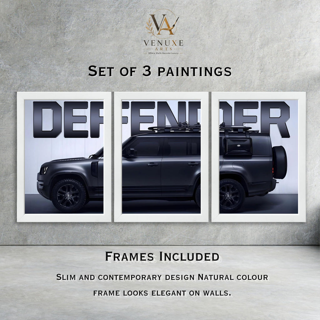 VENUXE ARTS Set Of 3 Big Sports Cars Framed Posters Gift Items for Boys Room Wall Decoration Bedroom Living Room Office Studio Décor | Car Poster Frame for Wall Décor