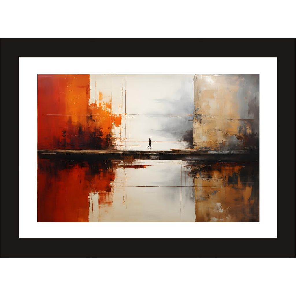 CRAFT QUEST Abstract Tropical Reverie Modern Art Poster Frame for Home & Office Wall Decoration - Portrait, Wall Display (Black, 14x10 Inch Frame with Art Print)