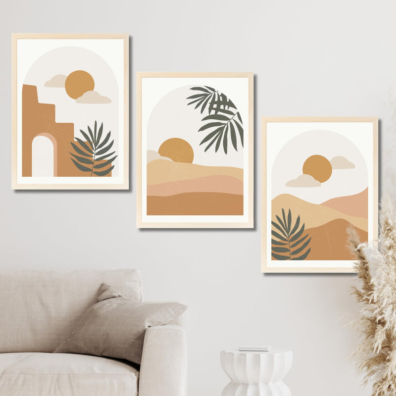 CRAFT QUEST Wall Art Decor Painting | Set of 3 Abstract Wall Art Frames for Home Decoration | Ideal for Living Room, Bedrooms & Offices