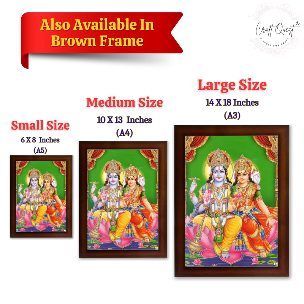 CRAFT QUEST Lord Vishnu and Goddess Lakshmi Giving Blessing on Shesh naag, Glitter Painting