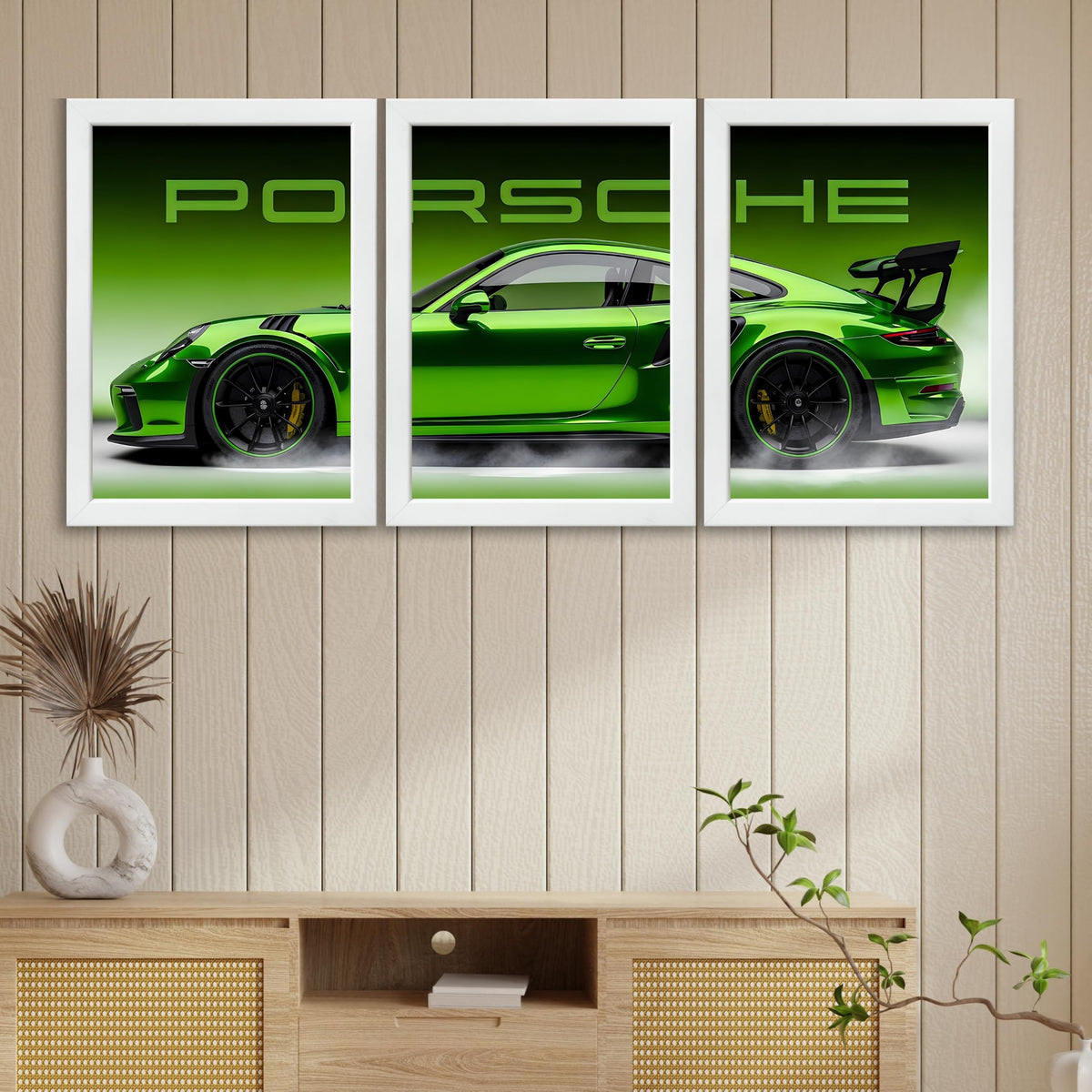 VENUXE ARTS Set Of 3 Big Sports Cars Framed Posters Gift Items for Boys Room Wall Decoration Bedroom, Living Room, Office, Studio Décor | Car Poster Frame for Wall Décor