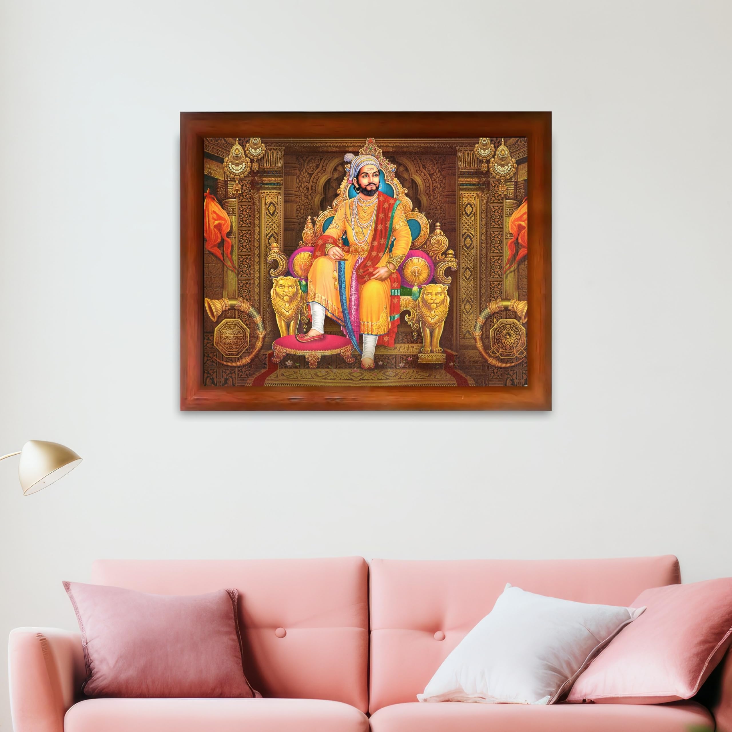 CRAFT QUEST Chhatrapati Shivaji Maharaj Wall Photo Frame | Lightweight | Home Decoration Item | Indian Historic Classic Painting Wall Art Best Gifting Option