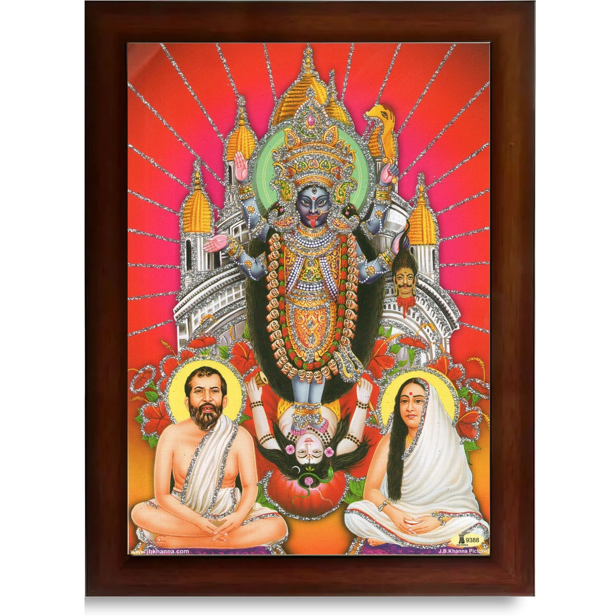 CRAFT QUEST Kali Mata photo with frame, God Religious Framed With Acrylic Glass