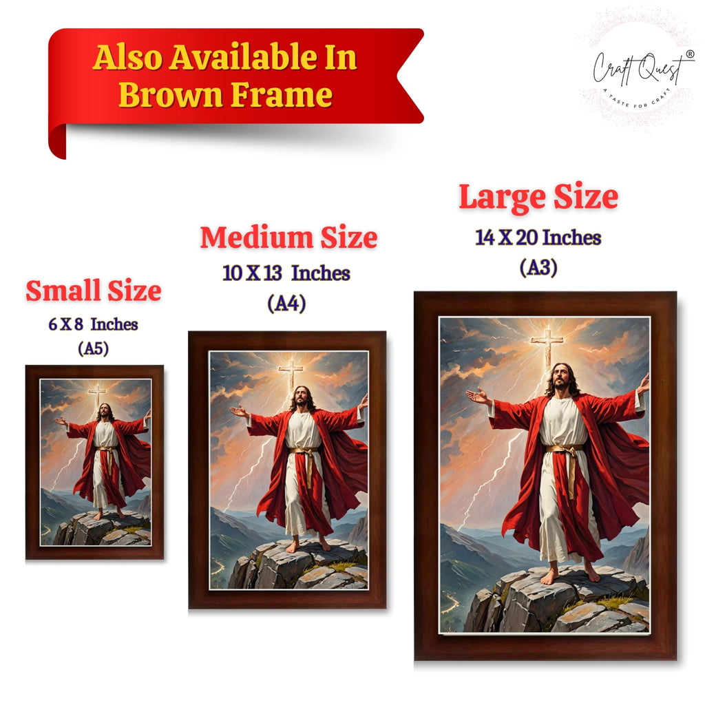 CRAFT QUEST Lord Jesus Christ Christmas Wall Artwork Photo Frame Spiritual Christian Wall Décor for Room