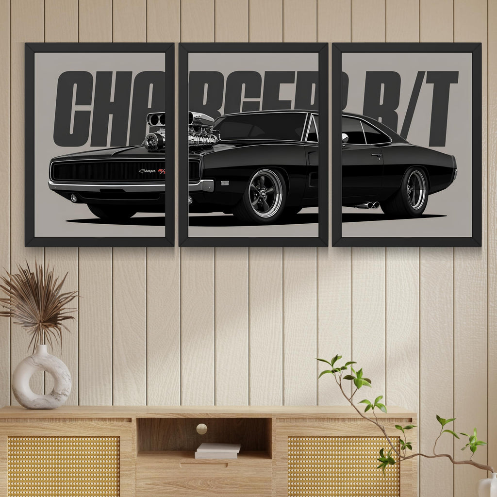 VENUXE ARTS Set Of 3 Big Sports Cars Framed Posters Gift Items for Boys Room Wall Decoration Bedroom Living Room Office Studio Décor | Car Poster Frame for Wall Décor
