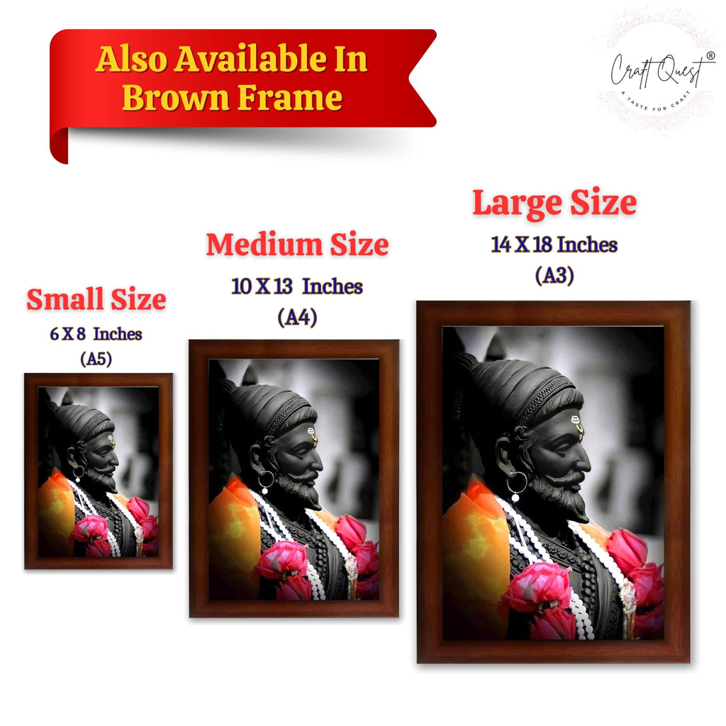 CRAFT QUEST Chattrapati Shivaji Maharaj Wall Painting With Acrylic Sheet | For Living, Pooja Room | Home Decoration Item | Best Gifting Option