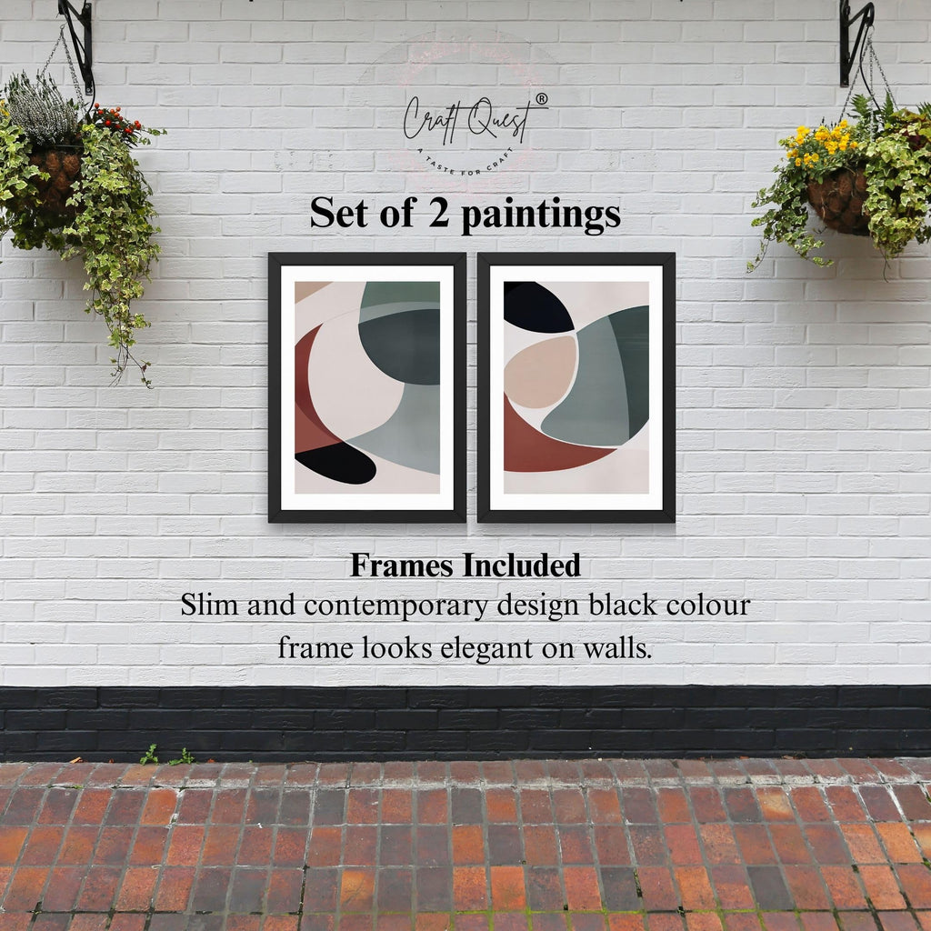 CRAFT QUEST 2 Piece Set of Wall Art poster Frame Painting for Wall Decoration With Acrylic Glass, for living room,Home, Office Restraunt