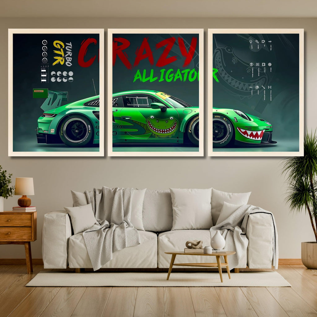 VENUXE ARTS Set Of 3 Big Sports Cars Framed Posters Gift Items for Boys Room Wall Decoration Bedroom Living Room Office Studio Décor | Car Poster Frame for Wall Décor