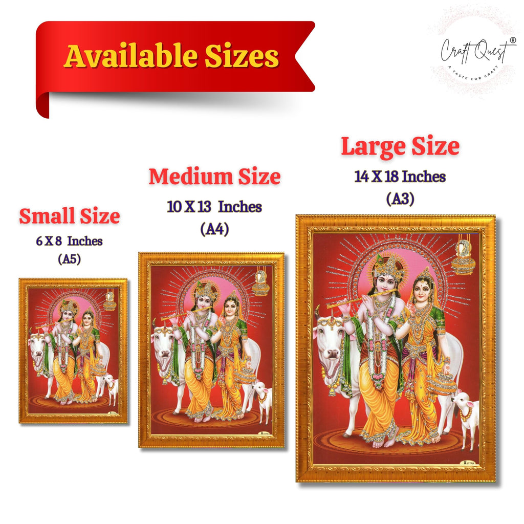CRAFT QUEST Radha Krishna Photo Frame Wall Painting Framed Home Décor