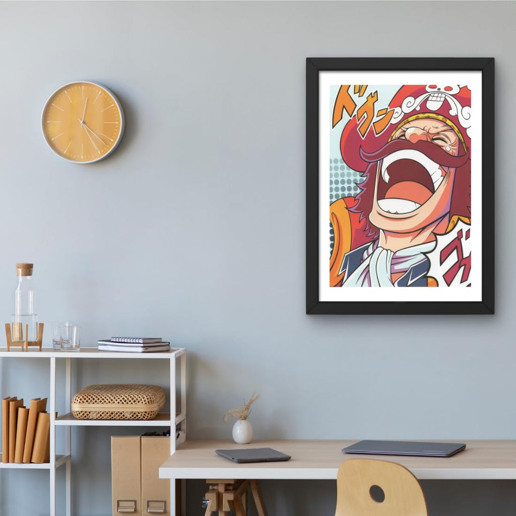 CRAFT QUEST One Piece Anime Laminated Posters Framed Painting with Matte Black Frame (14 Inches x 10 Inches)
