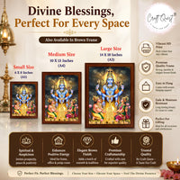 CRAFT QUEST Lord Swarnakarshana Bhairava Swamy With Lakshmi Devi and Kuber Bhagwan Religious Wall Photo Frame |Dhan Bhairav Frame for Home, Office, Temple & Gifting