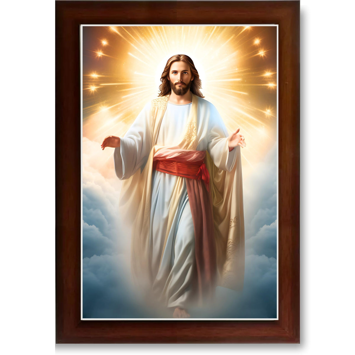CRAFT QUEST Lord Jesus Christ Blessing Wall Artwork Wood Photo Frame Wall Hanging Gift Item