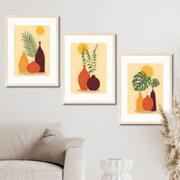 CRAFT QUEST Wall Art Decor Paintings | Set of 3 FLORAL Wall Art Frames for Home Decoration | Ideal for Living Room, Bedroom & Offices