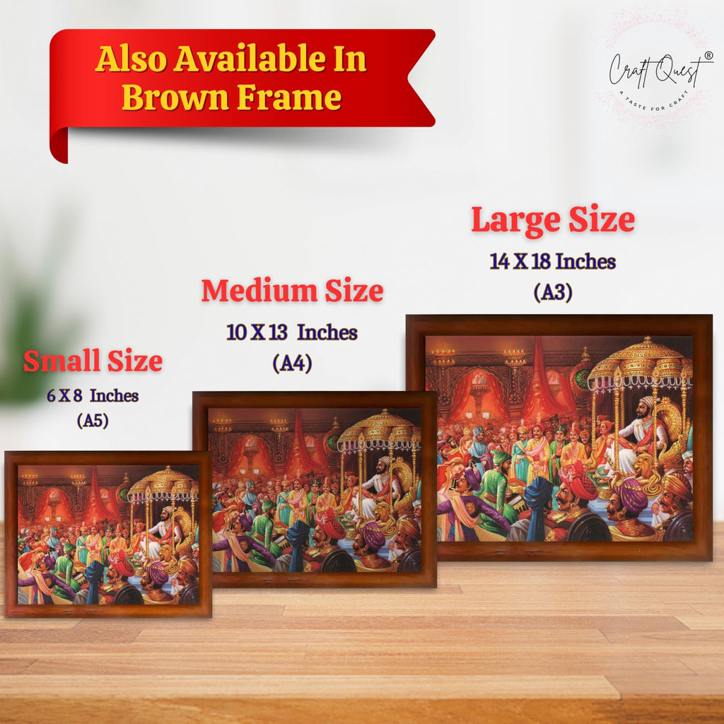 CRAFT QUEST Chattrapati Shivaji Maharaj Wall Photo Frame | For Living, Pooja Room | Home Decoration Item | Best Gifting Option