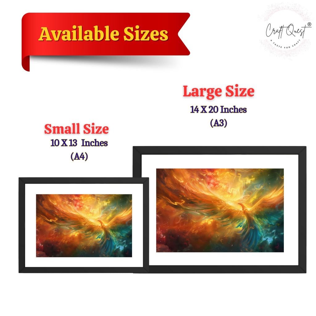CRAFT QUEST Phoenix Bird Painting – Rising Phoenix Vastu Wall Art – Wall Decoration – Positive Energy Painting for Success, Growth & Spiritual Inspiration