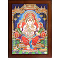 CRAFT QUEST Lord Ganpati Modern Wall Art Painting With Frame For Pooja, Home and Office Decor