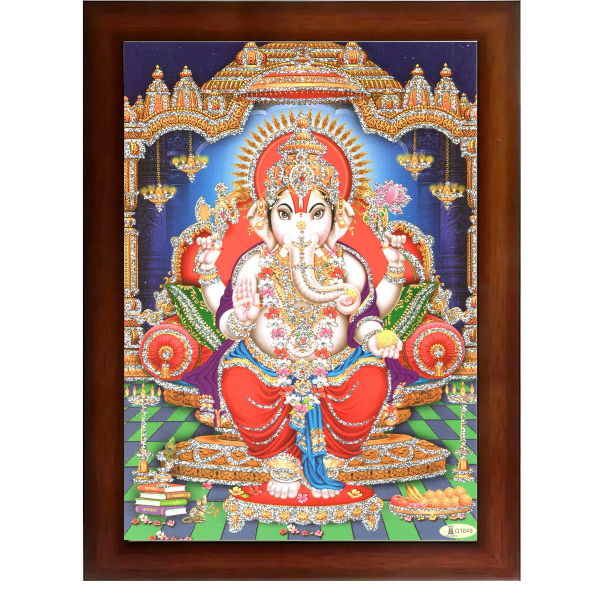 CRAFT QUEST Lord Ganpati Modern Wall Art Painting With Frame For Pooja, Home and Office Decor