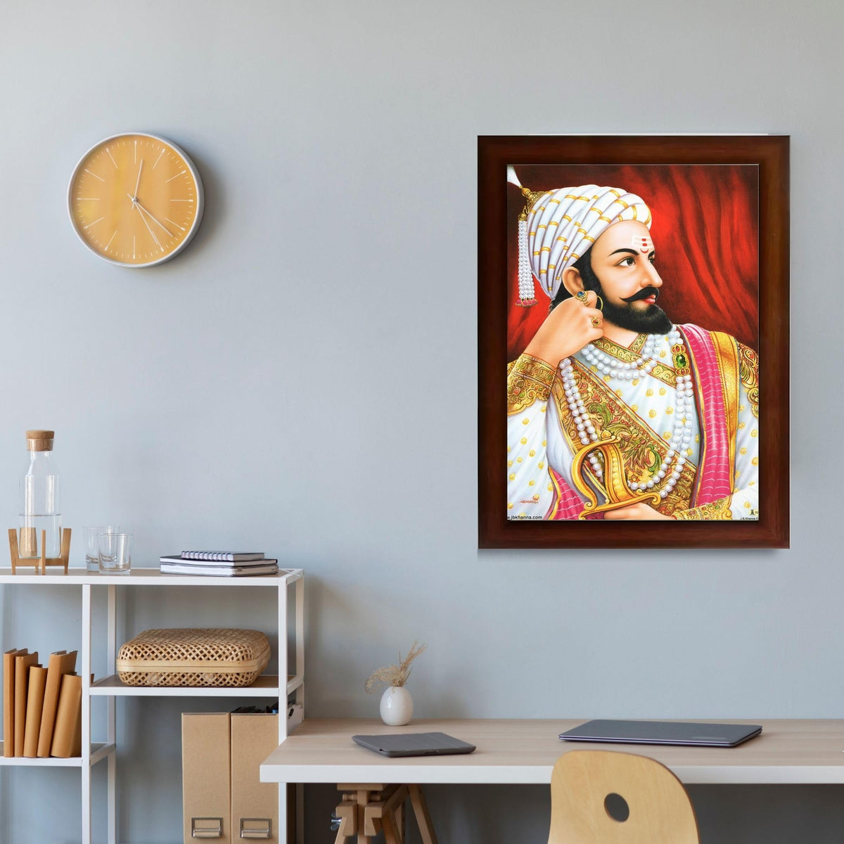 CRAFT QUEST Chhatrapati Shivaji Maharaj photo frame Home Decorative items with synthetic frame (Style 2)