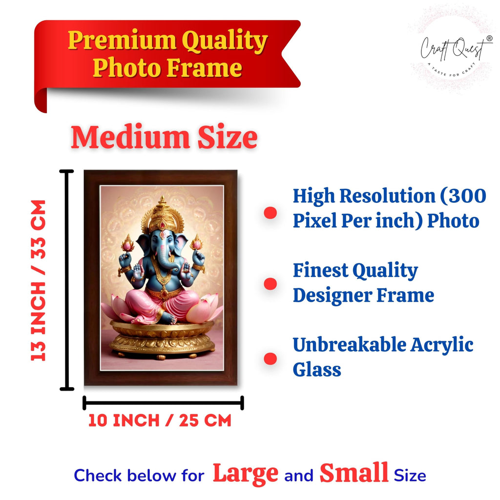 CRAFT QUEST God Ganesh Ganpati ji Ganesha Art Framed Painting Ready to Hang