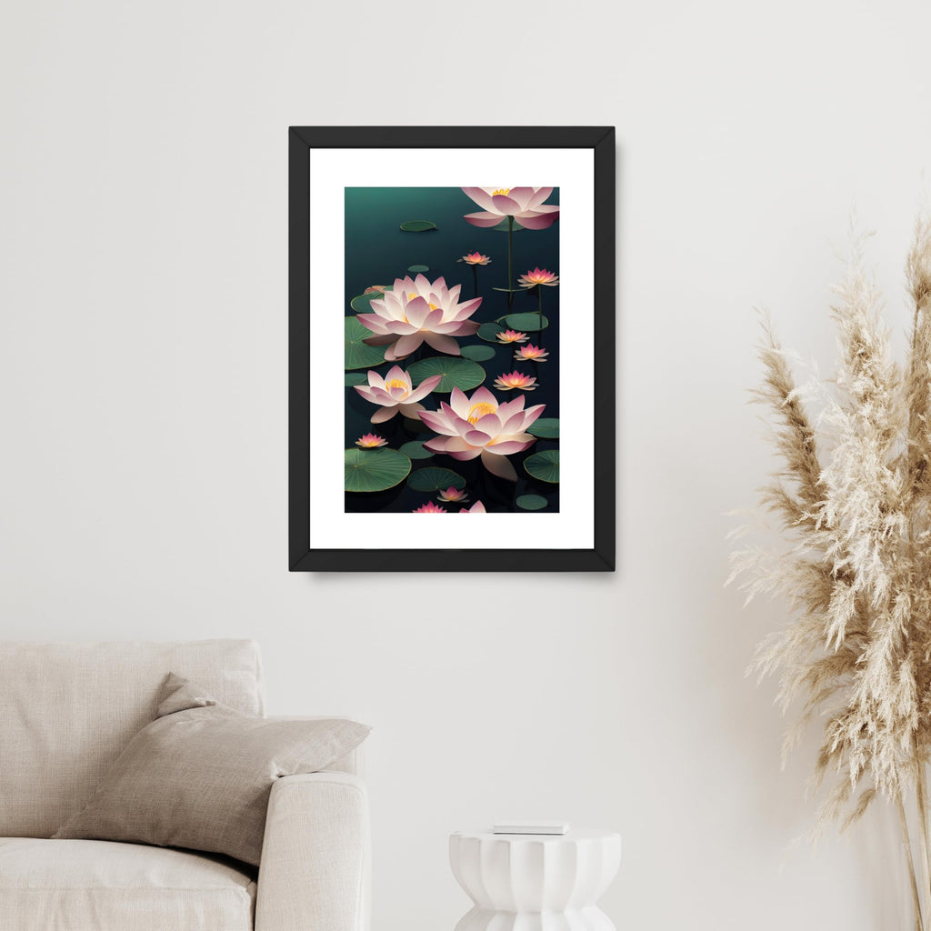 CRAFT QUEST Lotus Photo Frame Wall Vastu,Lotus Flower, Kamal Phool Painting for Vastu | Paintings for Home Decoration, Living room, and Office Décor