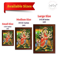 CRAFT QUEST Durga Mata Goddess Navdurga Wall Painting Framed Home and Pooja Décor