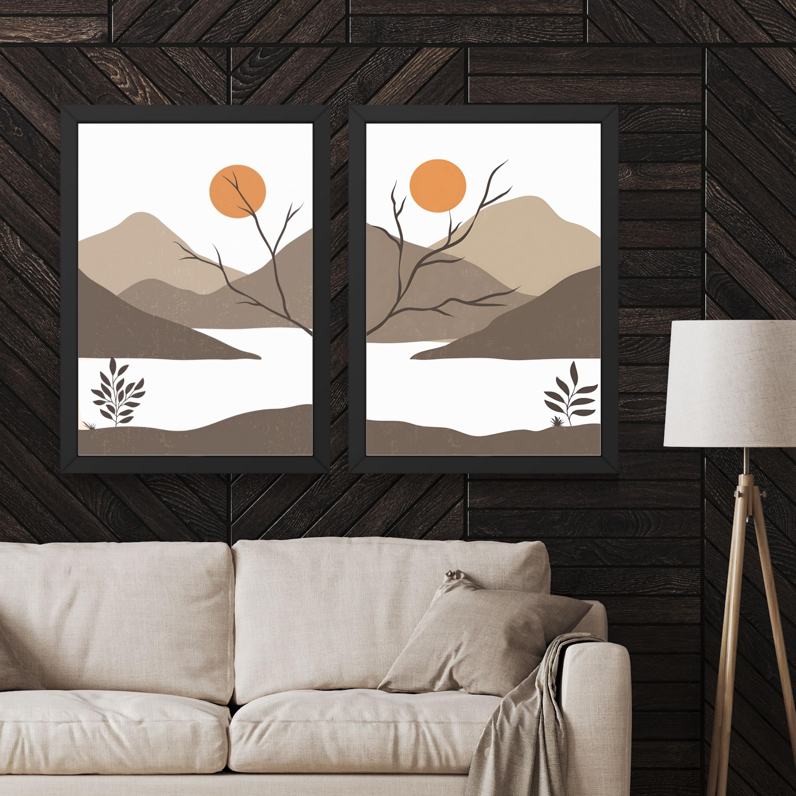 CRAFT QUEST Set of 2 piece Wall Art poster Frame Painting for Wall Decoration With Acrylic Glass, living room, Home, Office