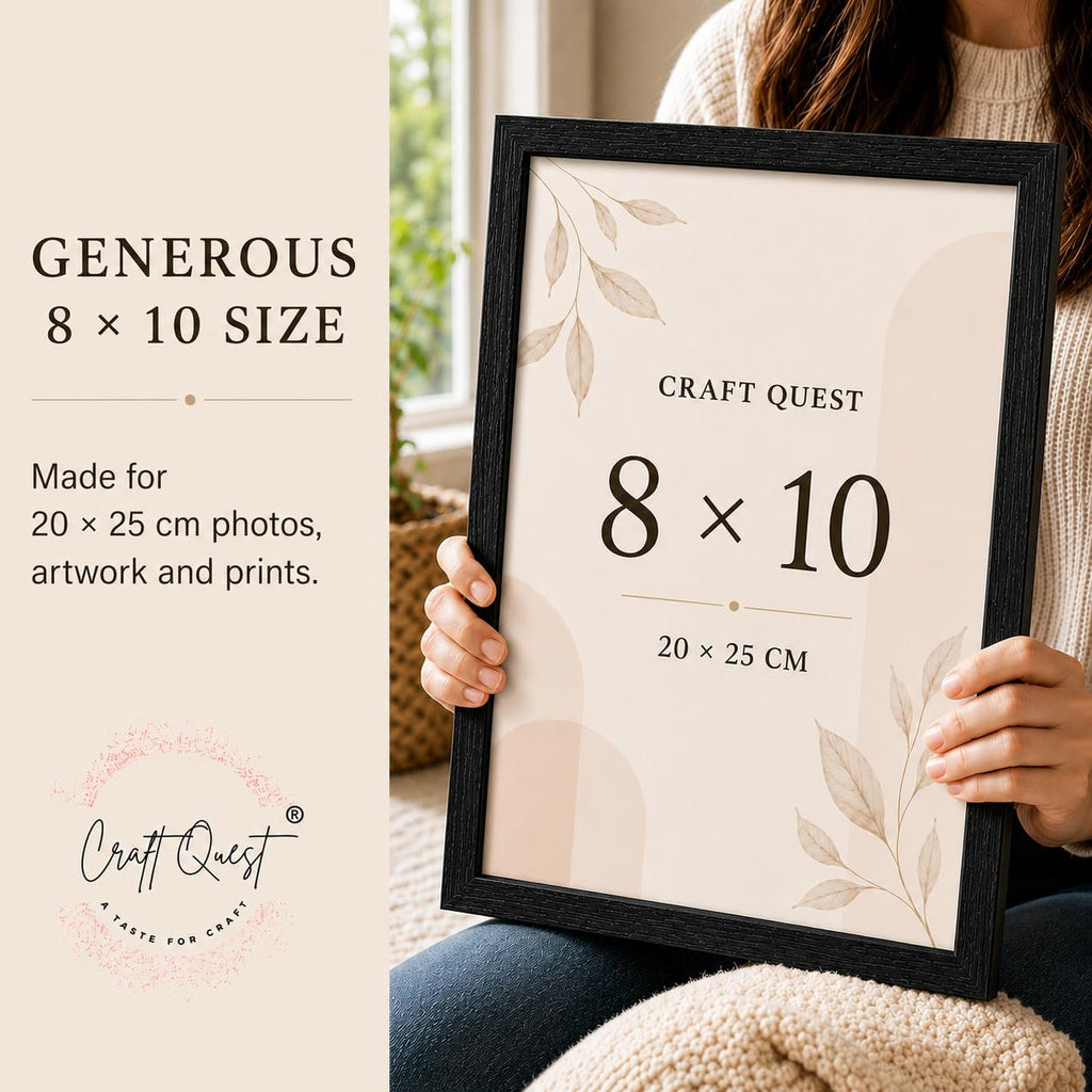 CRAFT QUEST 4X6 Inch Size synthetic Wall Mount Photo frames Single For Home Decoration, Living Room, Office Decoration (Natural, Set of 1)
