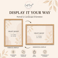 CRAFT QUEST 4X6 Inch Size synthetic Wall Mount Photo frames Single For Home Decoration, Living Room, Office Decoration (Natural, Set of 1)