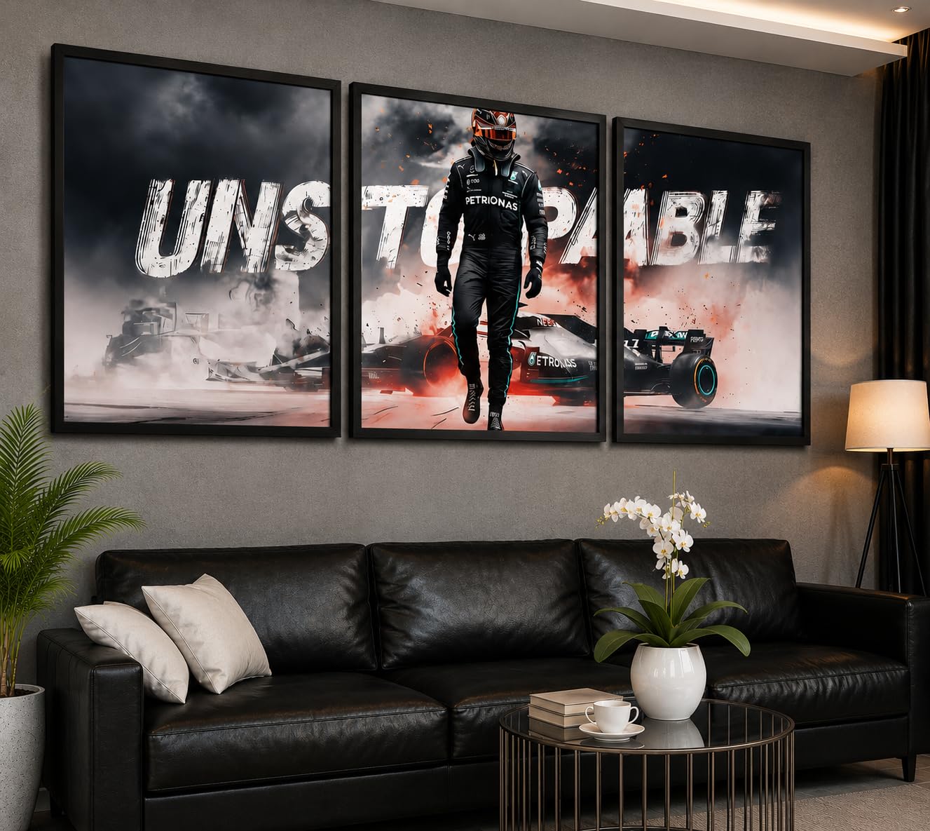 VENUXE ARTS Set Of 3 Big Sports Cars Framed Posters Gift Items for Boys Room Wall Decoration Bedroom Living Room Office Studio Décor | Car Poster Frame for Wall Décor