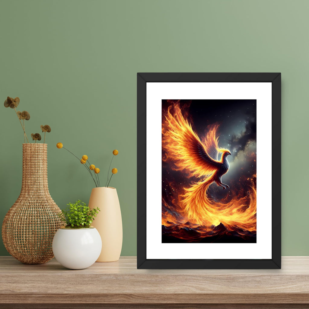 CRAFT QUEST Phoenix Bird Painting – Rising Phoenix Vastu Wall Art – Wall Decoration – Positive Energy Painting for Success, Growth & Spiritual Inspiration