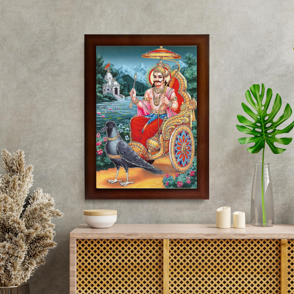 CRAFT QUEST Shani Dev Photo Frame Religious Framed Painting